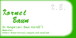 kornel baun business card